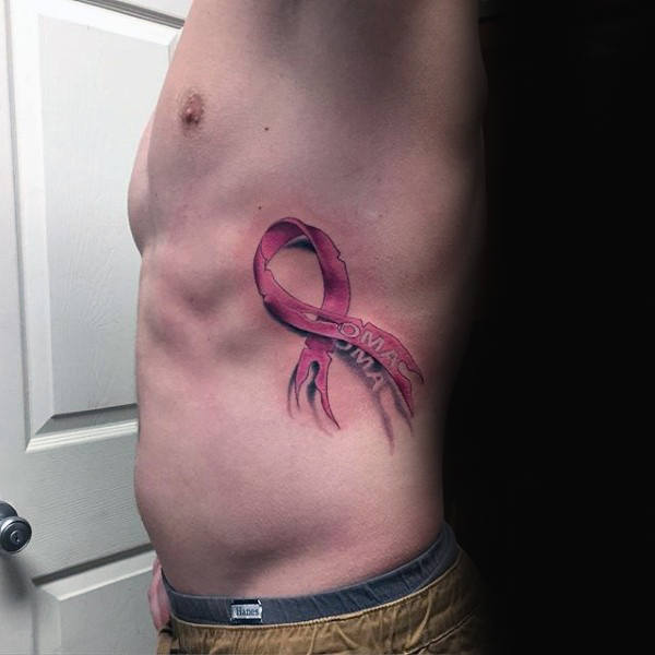 Schleife tattoo gegen den Krebs 25